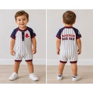 Rookie League Mighty Mac Vintage Baby Boston Red Sox Romper Jumpsuit Outfit 12M